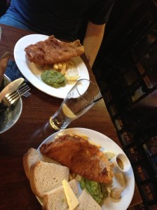 Fish & Chips and "The Cod Father" at an English Pub